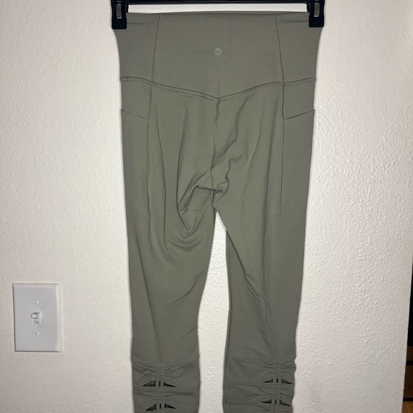 Athleta Salutation Stash Pocket II Cinch 7/8 Leggings - Sage Green | Size S - Picture 3 of 6